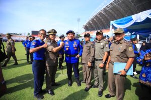 HDCU Dampingi Wamendagri Hadiri Upacara Peringatan HUT Damkar, Satpol PP dan Satlinmas