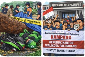 Ojol Tewas Tertimpa Pohon, Koalisi Aksi Masyarakat Peduli Palembang Siap Geruduk Kantor Walikota Palembang