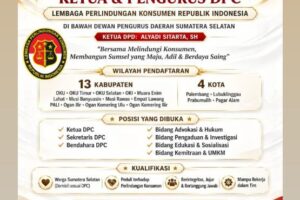 DPD Sumatera Selatan Buka Rekrutmen Ketua dan Pengurus DPC, Perkuat Perlindungan Konsumen di Daerah