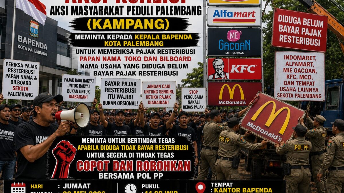 Koalisi Masyarakat Peduli Palembang Akan Gelar Aksi Desak Penertiban Pajak Reklame dan Retribusi Usaha di Palembang