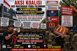 Koalisi Masyarakat Peduli Palembang Akan Gelar Aksi Desak Penertiban Pajak Reklame dan Retribusi Usaha di Palembang