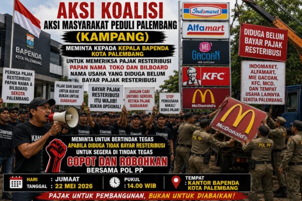 Koalisi Masyarakat Peduli Palembang Akan Gelar Aksi Desak Penertiban Pajak Reklame dan Retribusi Usaha di Palembang