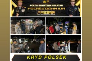 Tekan Gangguan Kriminalitas, Polsek Pemulutan Gelar Razia dan Patroli Hunting di Titik Rawan