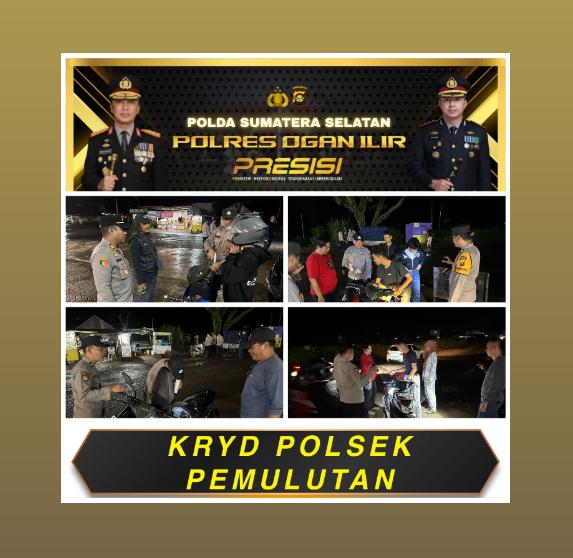 Tekan Gangguan Kriminalitas, Polsek Pemulutan Gelar Razia dan Patroli Hunting di Titik Rawan