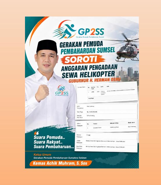 GP2SS Pertanyakan Urgensi Sewa Helikopter di Tengah Jeritan Kebutuhan Rakyat