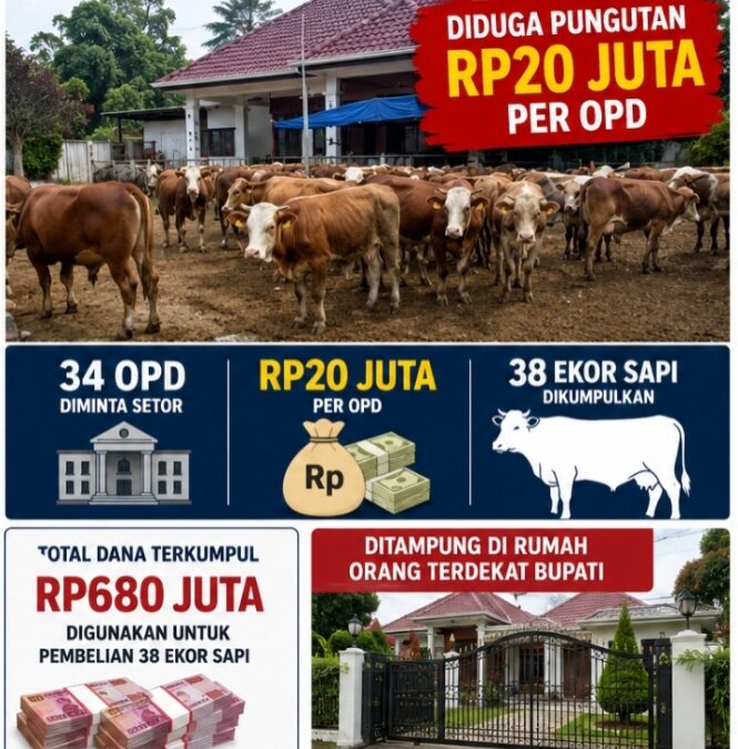 Dugaan Pungutan Rp20 Juta per OPD Jelang Idul Adha: 38 Ekor Sapi Diduga Dikumpulkan di Rumah Orang Terdekat Bupati Lahat