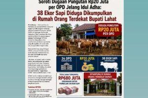 “Gerakan Pemuda Pembaharuan Sumsel Soroti Dugaan Pungutan Rp20 Juta per OPD Jelang Idul Adha: 38 Ekor Sapi Diduga Dikumpulkan di Rumah Orang Terdekat Bupati Lahat”