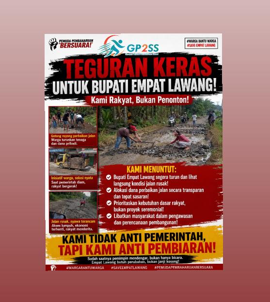 Gerakan Pemuda Pembaharuan Sumsel Soroti Jalan Rusak di Empat Lawang, Desak Bupati Turun Tangan