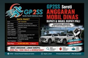 GP2SS Soroti Anggaran Mobil Dinas Bupati dan Wakil Bupati PALI Senilai Rp6 Miliar