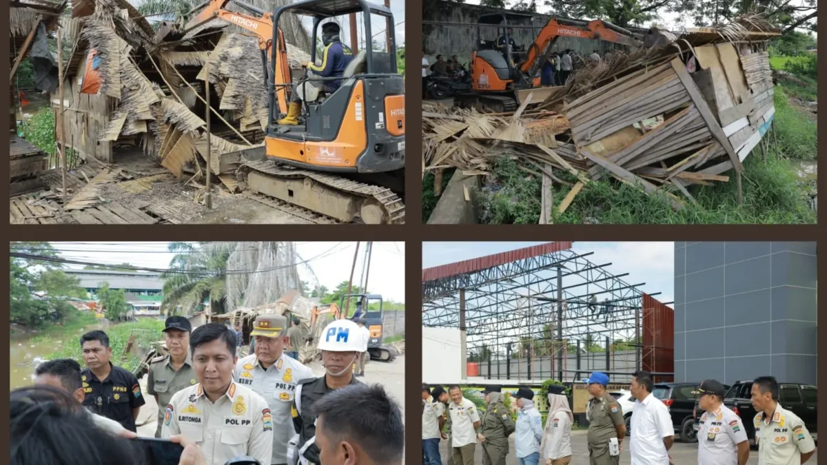 Satpol PP Palembang Tertibkan Empat Pondok Liar di DAS Sungai Udang Jakabaring