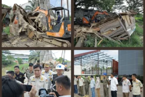 Satpol PP Palembang Tertibkan Empat Pondok Liar di DAS Sungai Udang Jakabaring