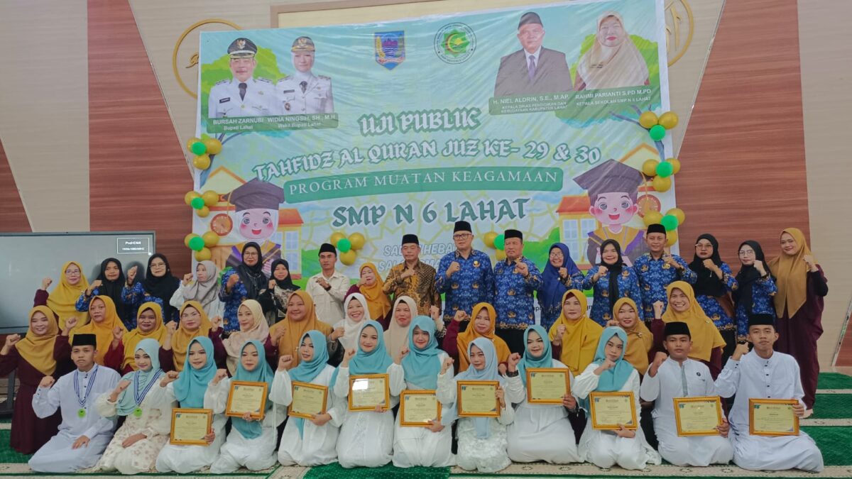 SMPN 6 Lahat Gelar Tahfidz Al-Qur’an Juz 29 dan 30, Bupati Apresiasi Program Keagamaan Sekolah