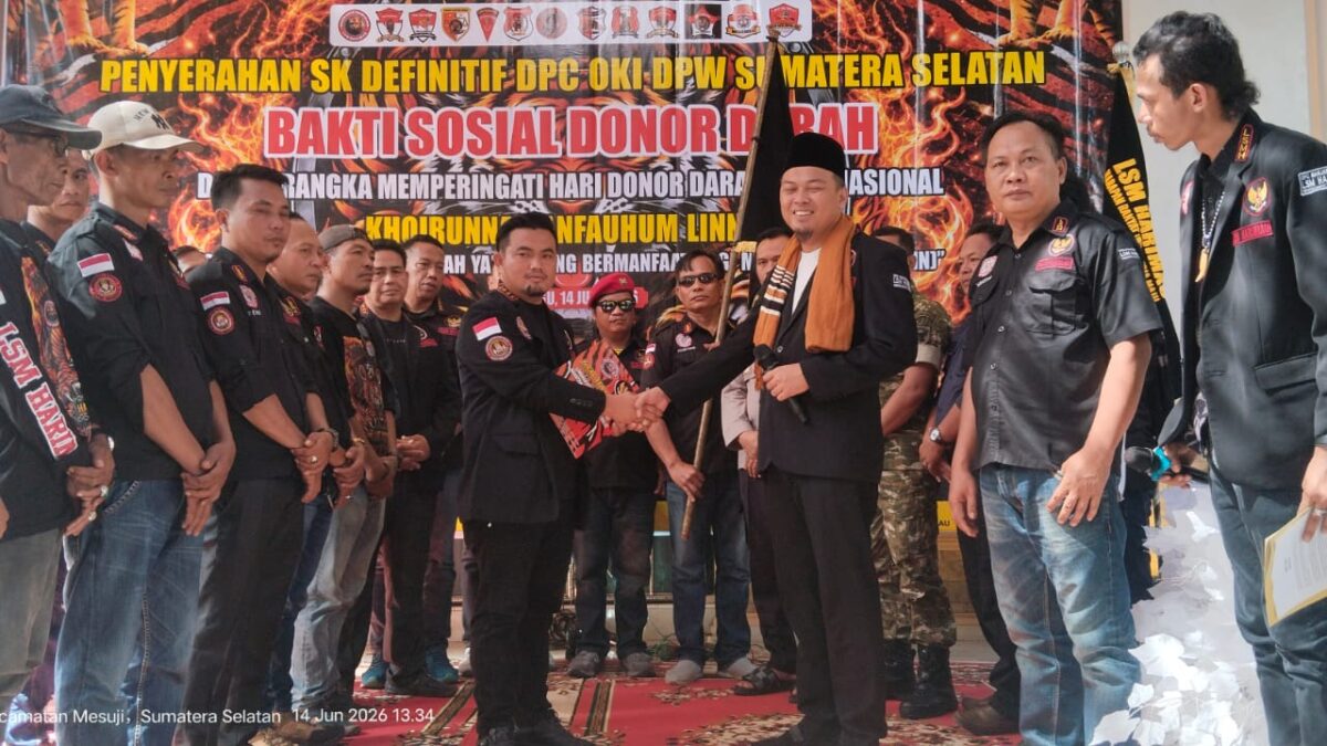 Resmi Terima SK Definitif, DPC LSM Harimau OKI Siap Tancap Gas Jalankan Program Organisasi