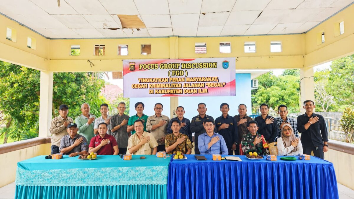 POLDA SUMSEL BERSAMA FORUM KEPALA DESA GELAR FGD DAN SOSIALISASI ANTISIPASI MENINGKATNYA KRIMINALITAS JALANAN/BEGAL