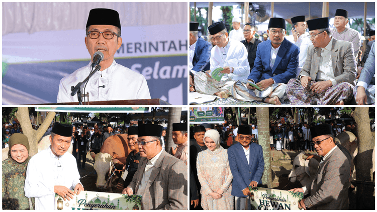 Ratu Dewa-Prima Salam Sholat Idul Adha Bersama Ribuan Jemaah di Masjid Agung, Ajak Warga Maknai Pengorbanan