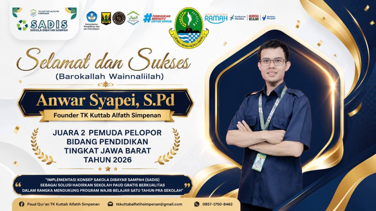 Founder TK Kuttab Alfatih Simpenan Raih Juara II Pemuda Pelopor Jabar 2026