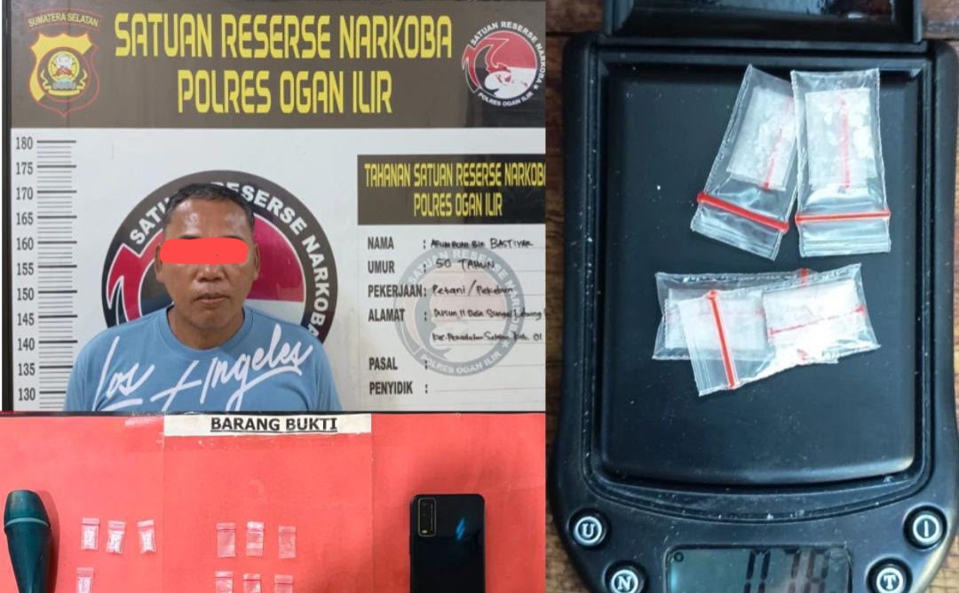 Residivis Narkoba di Ogan Ilir Kembali Diciduk, Polisi Sita Empat Paket Sabu