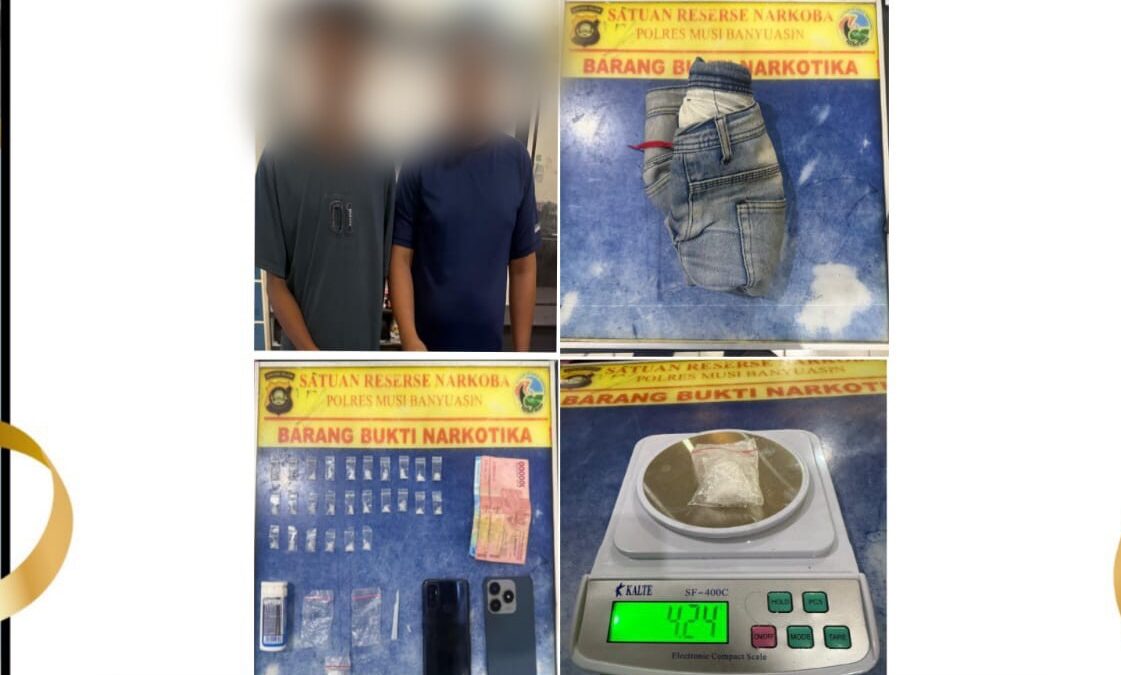 Dua Pria Ditangkap Polisi di Bayung Lencir, 26 Paket Sabu Seberat 4,24 Gram Diamankan