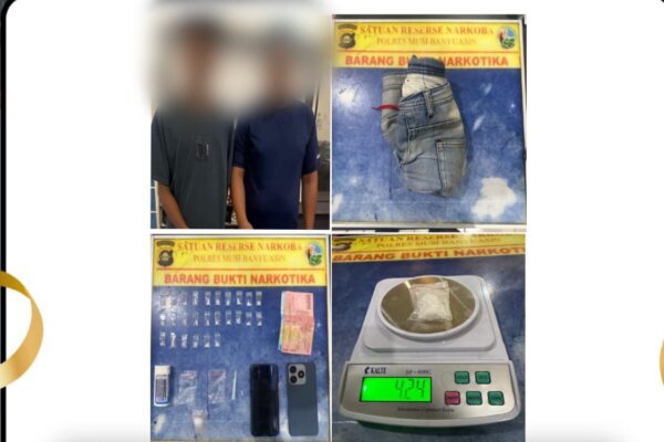 Dua Pria Ditangkap Polisi di Bayung Lencir, 26 Paket Sabu Seberat 4,24 Gram Diamankan