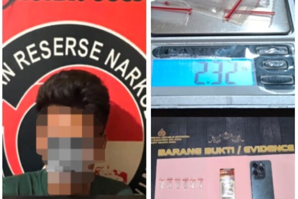 Polres Muara Enim Amankan Pria dengan 6 Paket Sabu di Warung Kopi