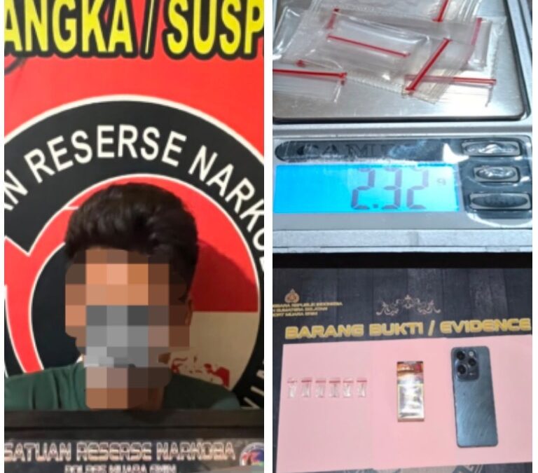 Polres Muara Enim Amankan Pria dengan 6 Paket Sabu di Warung Kopi