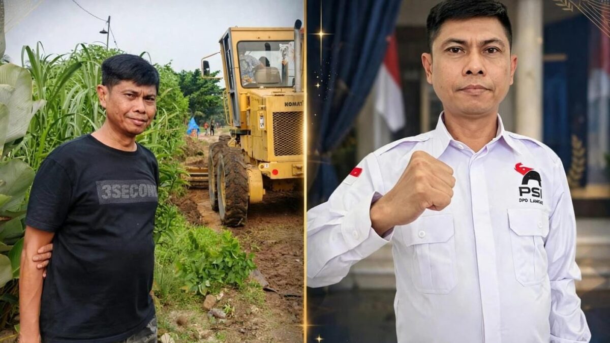 Jalan Kampung Tarutung Rusak, Ketua PSI Labura Bantu Perbaikan Secara Swadaya