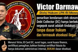 Victor Darmawan LPK-RI Soroti Penarikan Kendaraan oleh DC: “Jangan Sampai Legalitas Jadi Kedok Intimidasi”