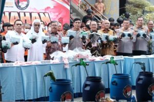 Polda Sumsel Musnahkan 35 Kg Sabu dan 100 Ekstasi, 87 Tersangka Diamankan